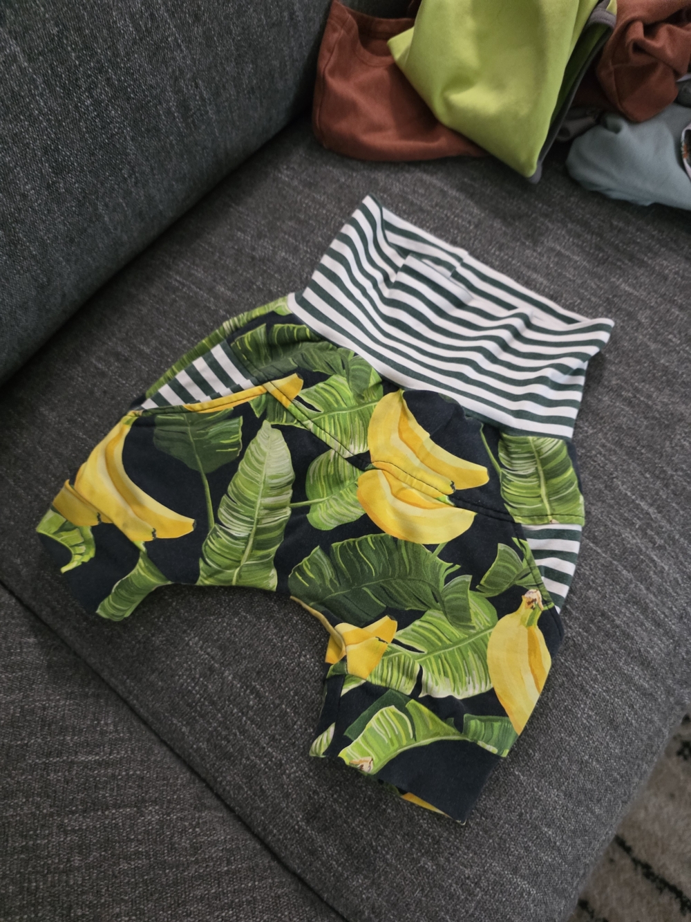 Short Evoltif Tiny & Moi 6-36 Mois Green Banana-Print Stretch-Waist Shorts